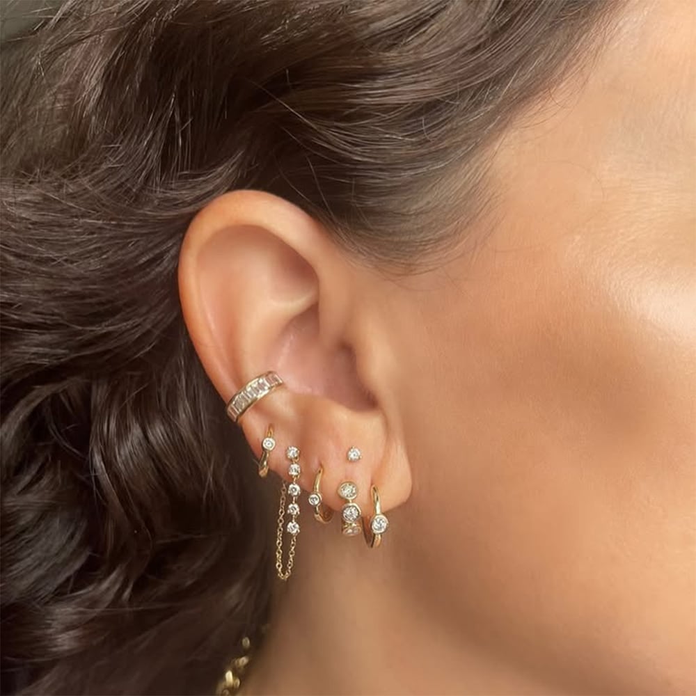 1 Pair Luxurious Series Gorgeous Annular Stainless Steel Gold Color Women's Clip-on Earrings Picture7