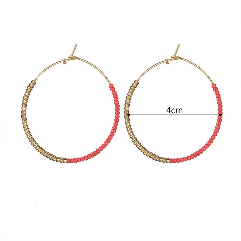 1 Paar einfache Serie einfache gemischte Farbe Edelstahl Creolen für Damen h5Bild8