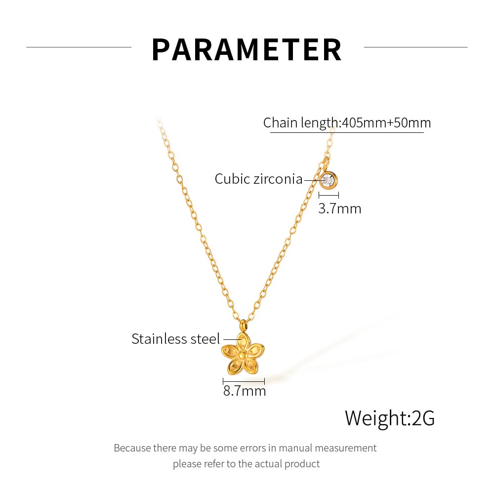 1 Piece Simple Series Simple Flower Stainless Steel Women's Pendant Necklaces h5Picture8