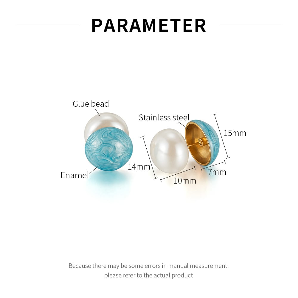 1 Pair Gorgeous Series Casual Round Stainless Steel Gold Color Women's Stud Earrings h5Picture8