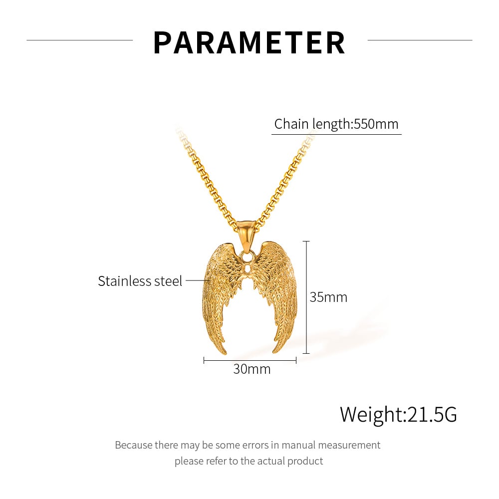 1 Parça Gösterişli Kanatlar Paslanmaz Çelik Erkek Kolye h5Resim6