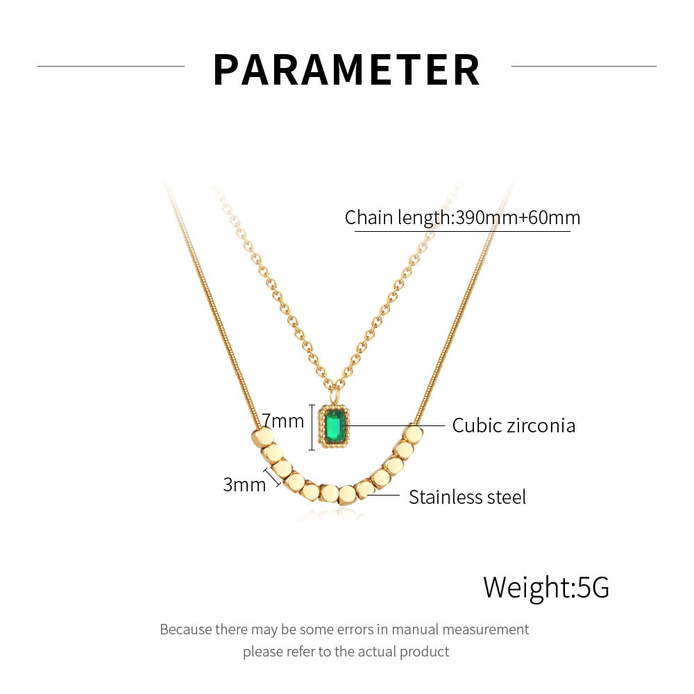 1 Piece Charming Series Simple Rectangular Titanium Steel Gold Color Women's Chain Necklaces h5Picture7