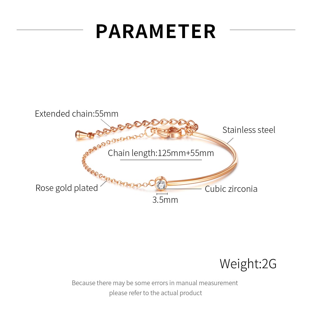 1 Piece Minimalist Series Daily Semicircle Stainless Steel Gold Color Women's Chain Bracelets h5Picture7