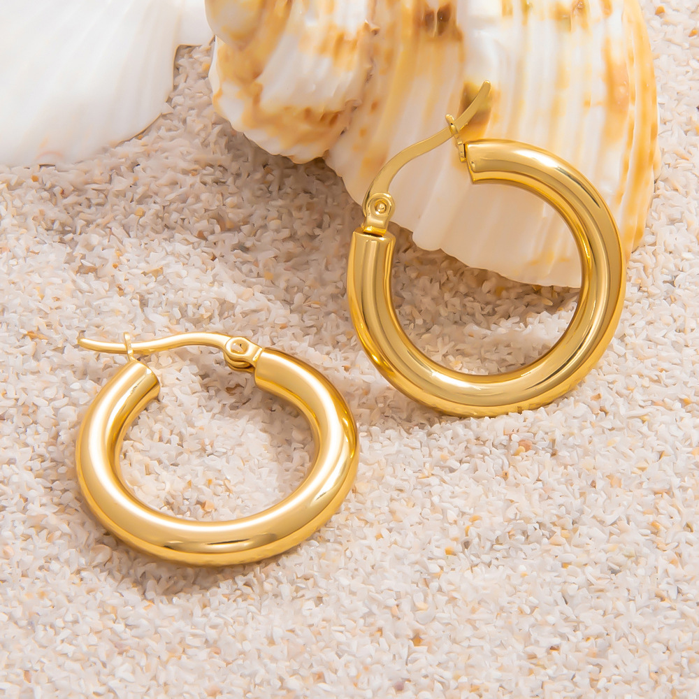 1 Pair Luxurious Series Charming Sea Horse Shape Stainless Steel Gold Color Women's Drop Earrings h5Picture8