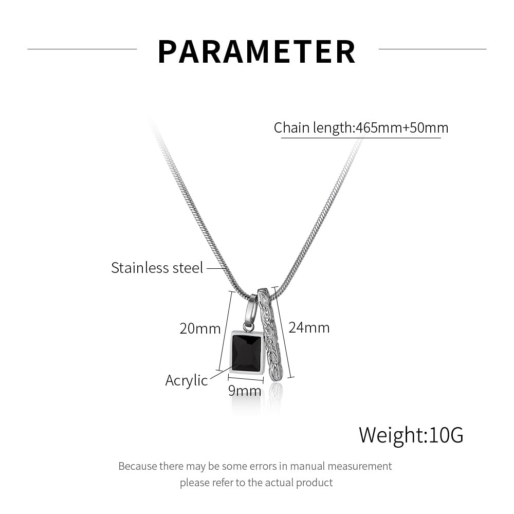 Minimalist Dikdörtgen Paslanmaz Çelik Kadın Kolyeleri Resim7