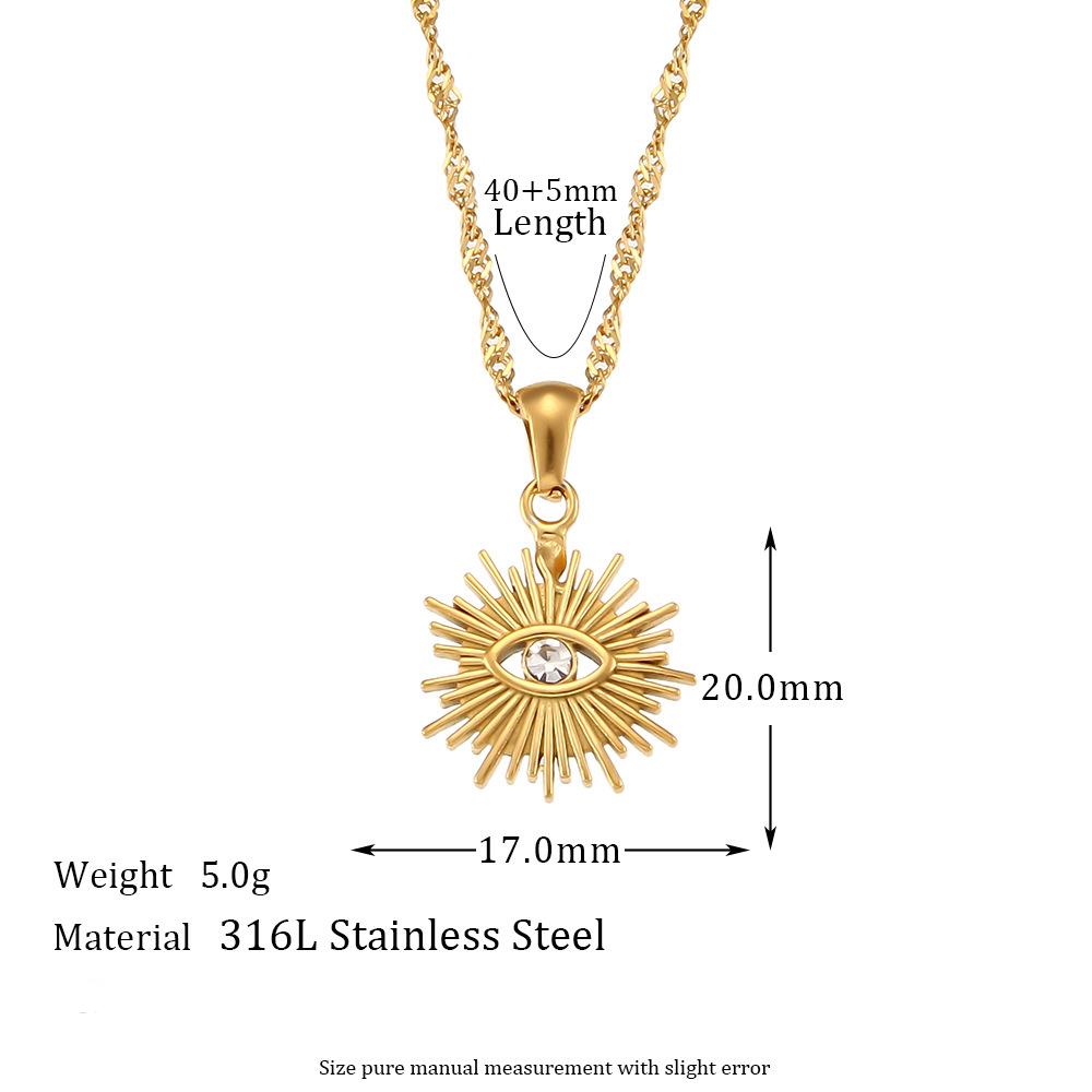 1 Piece Luxurious Series Retro Eye Stainless Steel   Gold Color  Women's Pendant Necklaces h5Picture8