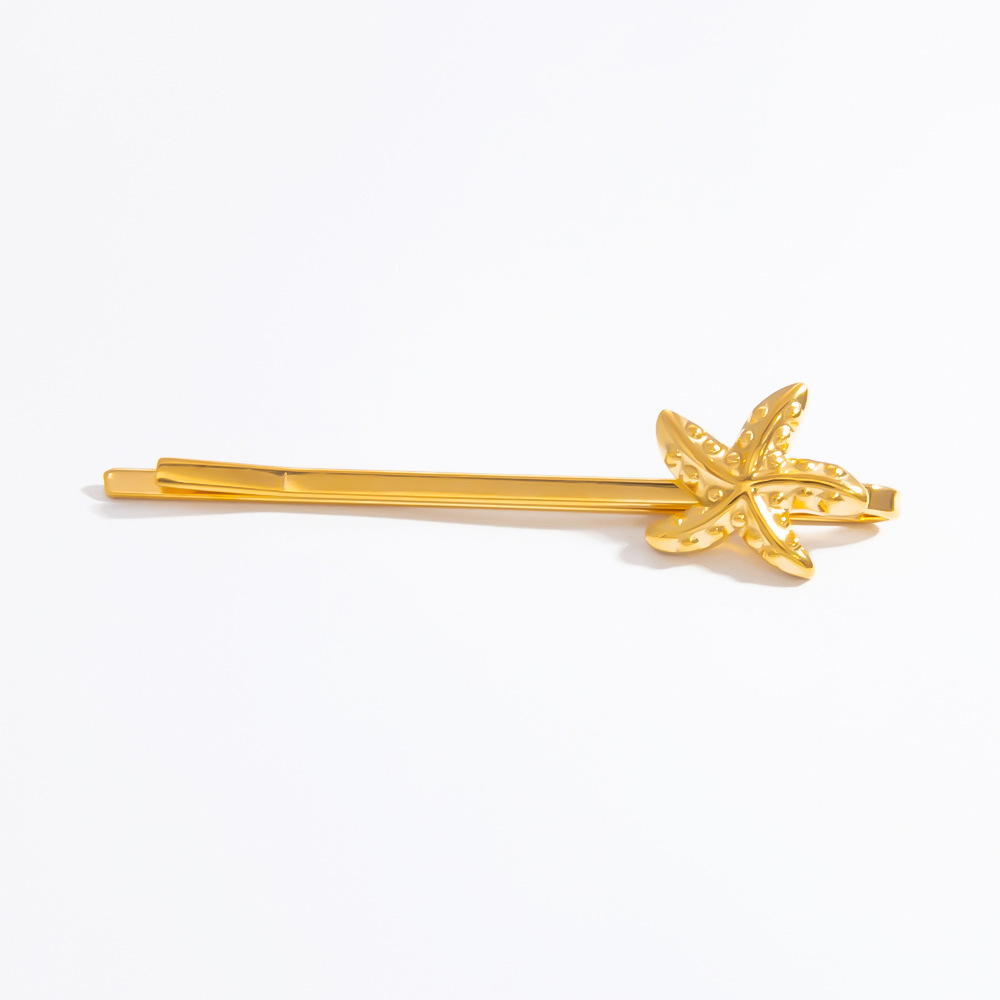 1 Piece Gorgeous Series All-match Vacation Conch Stainless Steel Gold Color Women's Hair Clips h5Picture11