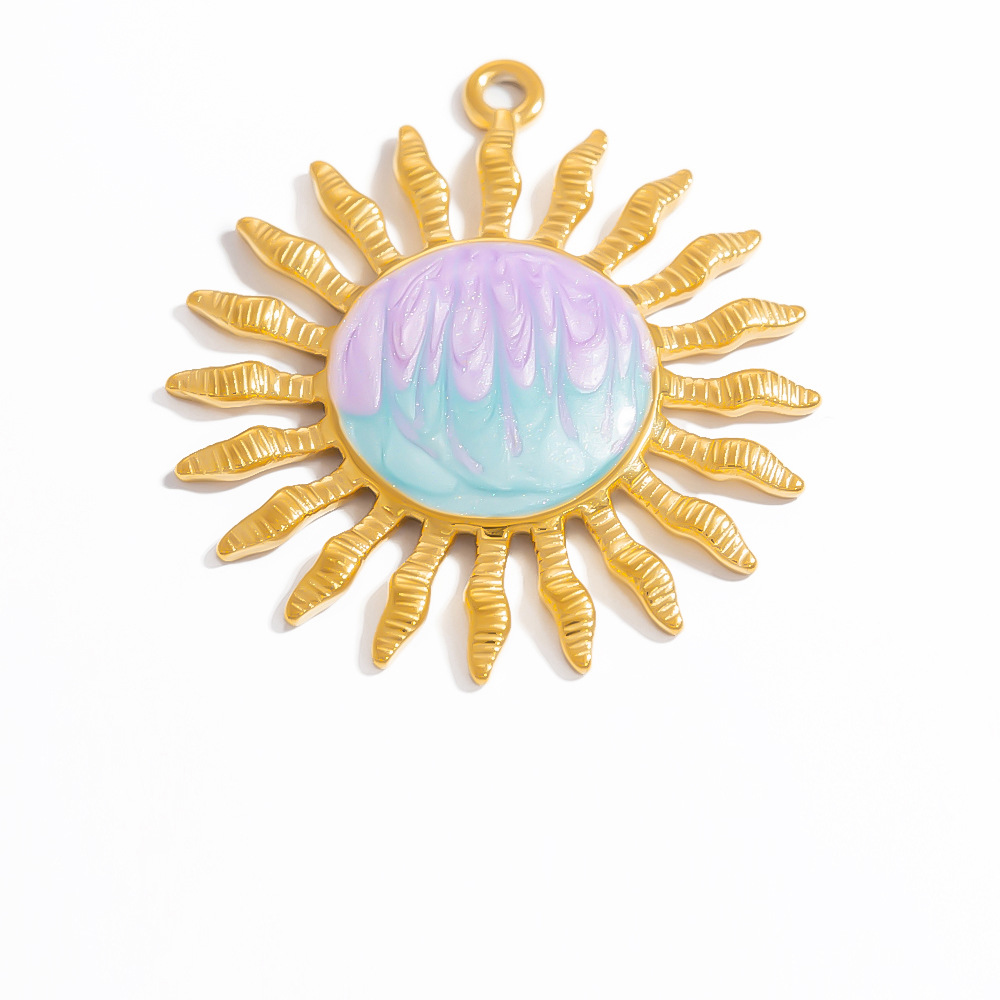 1 Piece Delicate Series Vacation Marine Element Oil- Glazing Stainless Steel Gold Color Women's Pendants h5Picture11