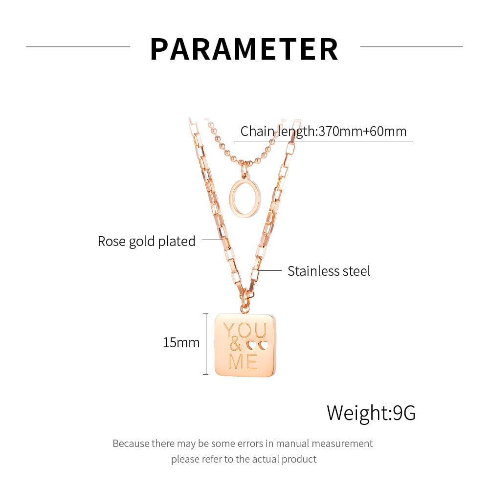 1 Piece Minimalist Series Simple Square Stainless Steel Gold Color Women's Layered Necklaces h5Picture7