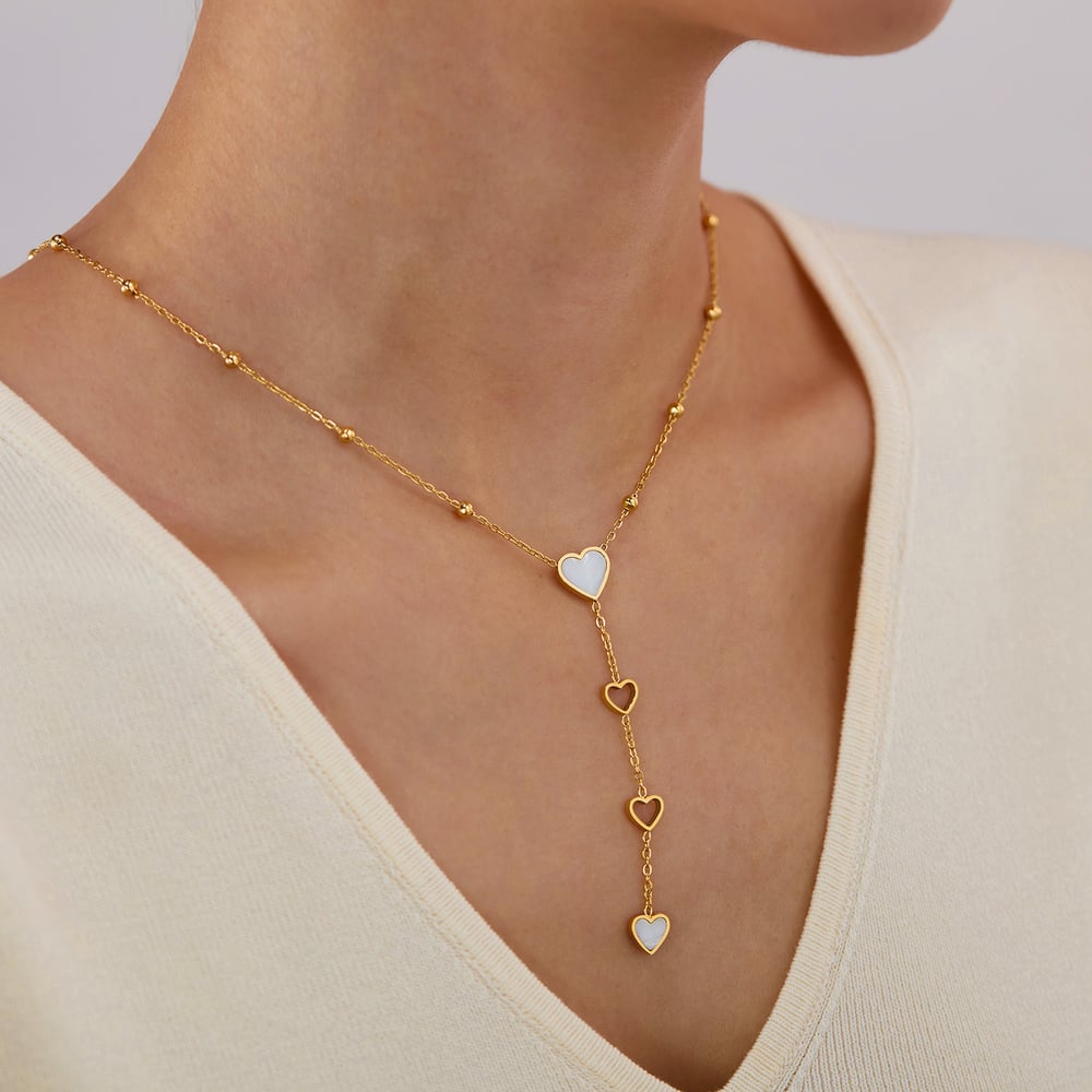 1 Piece Simple Series Elegant Heart Stainless Steel Women's Chain Necklaces h5Picture6