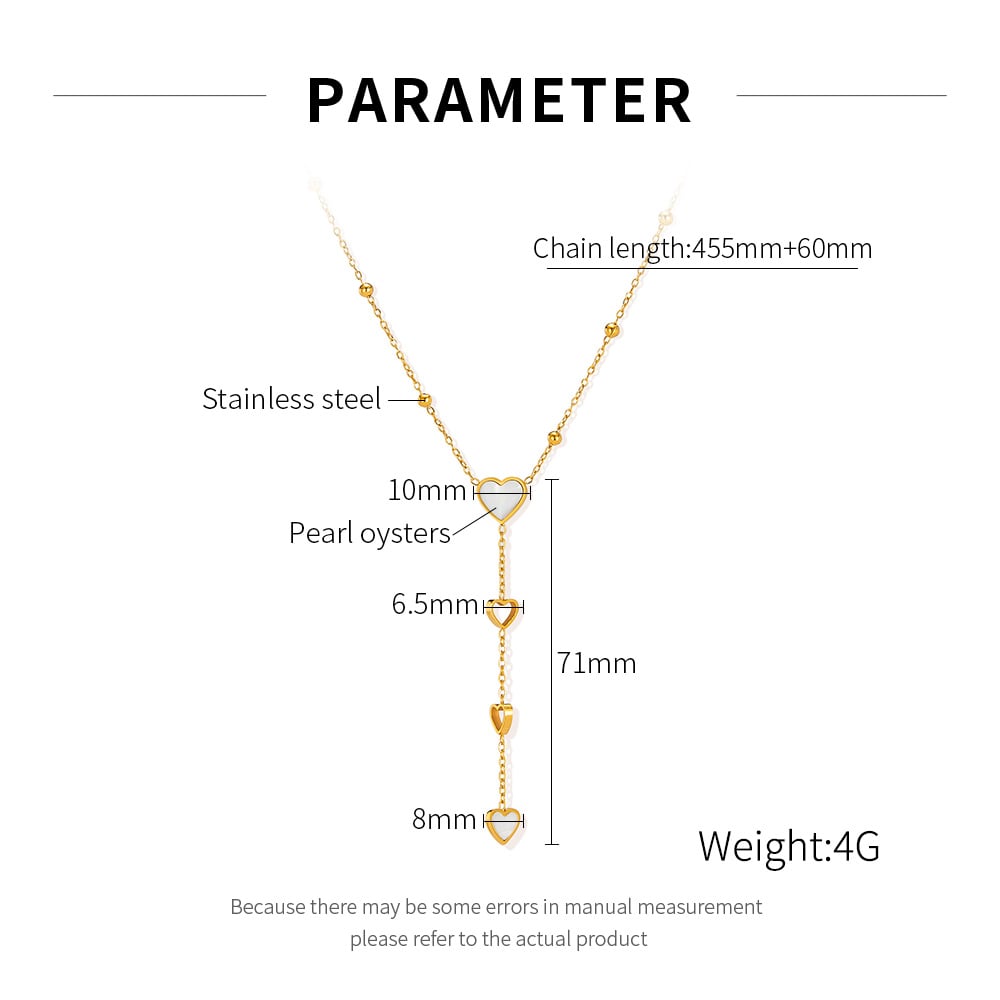 1 Piece Simple Series Elegant Heart Stainless Steel Women's Chain Necklaces h5Picture8