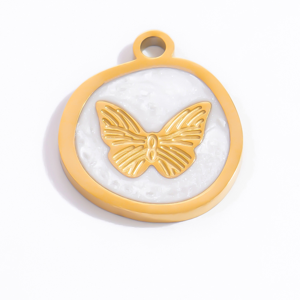 1 Piece Classic Series Retro Bow Knot Pattern Oil- Glazing Stainless Steel Gold Color Women's Pendants h5Picture10