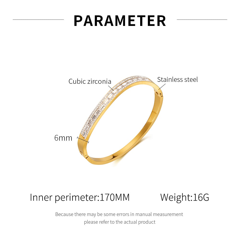 1 pieza de pulseras elegantes de acero inoxidable con diseño geométrico de serie simple para mujer h5Imagen7