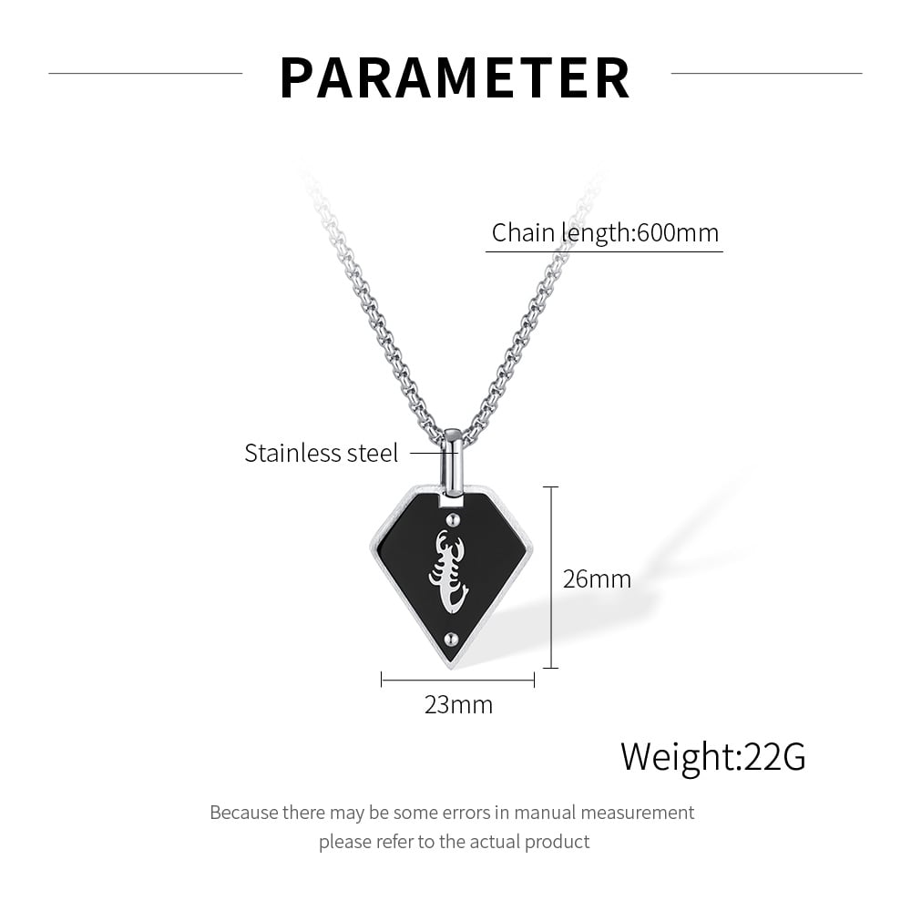 1 Stück Herren-Anhänger-Halsketten aus Edelstahl mit Skorpion-Muster Bild7