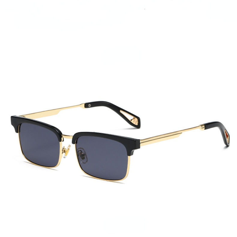 1 Pair of Stylish Semi  Rimmed Metal  Patchwork Protective Women's Sunglasses Picture7