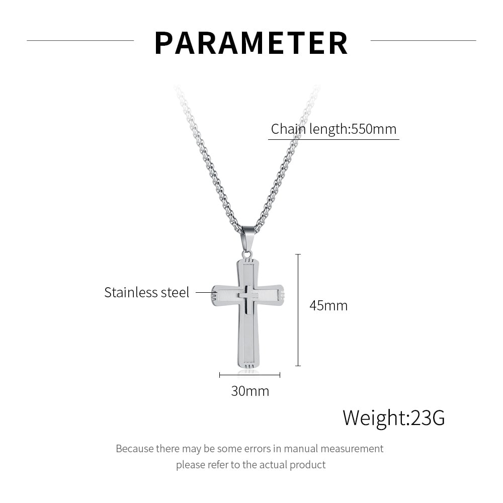 1 Piece Modern Cross Stainless Steel Gold Color Men's Pendant Necklaces Picture7