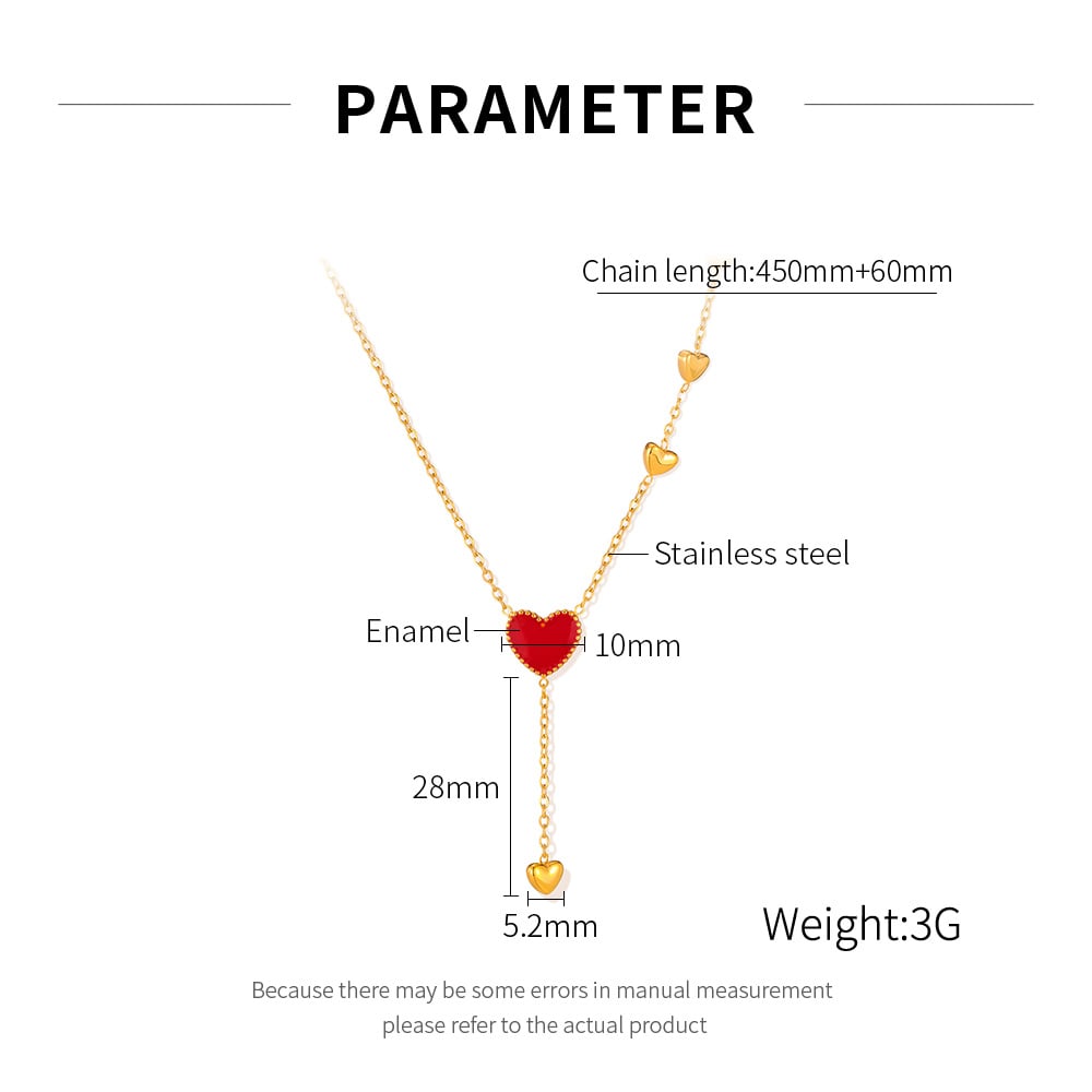 1 Stück Simple Series Daily Heart Edelstahl Goldfarben Damen-Anhänger-Halsketten h5Bild7