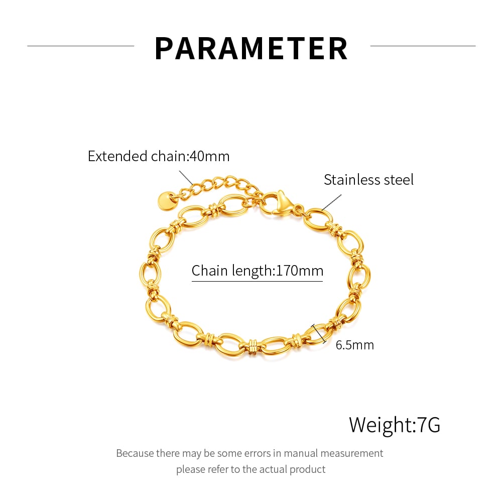 Minimalist Patchwork Paslanmaz Çelik Erkek Zincir Bileklikler h5Resim7