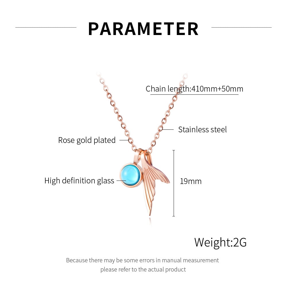 1 Piece Vacation Fishtail Designable Tassel Stainless Steel Gold Color Women's Pendant Necklaces h5Picture7