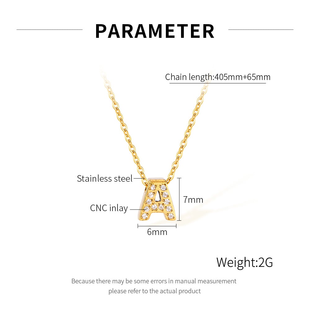 1 Piece Classic Series Daily All-match Letter Stainless Steel Gold Color Women's Pendant Necklaces h5Picture8