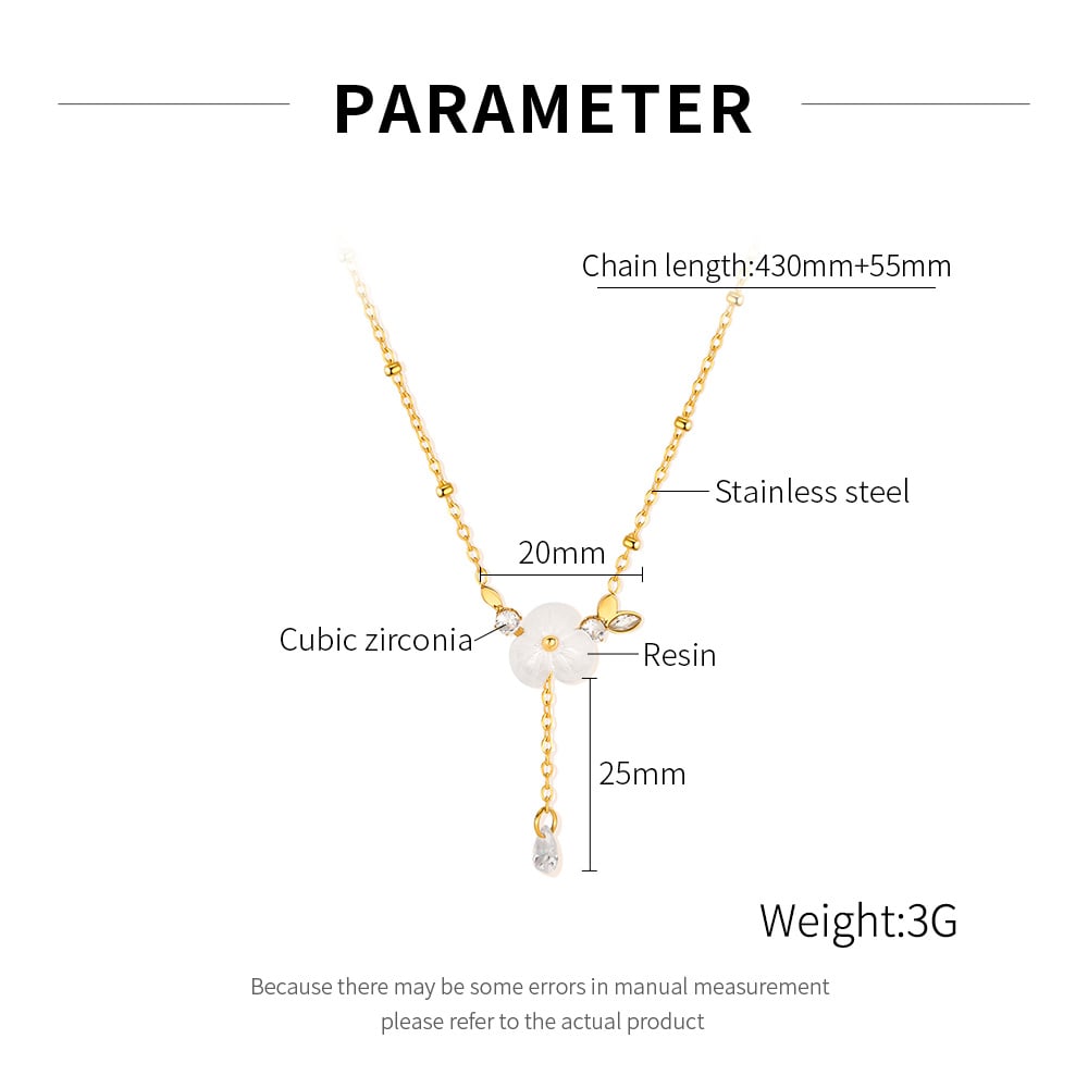 1 Piece Elegant Series Daily Flower Stainless Steel Gold Color Women's Pendant Necklaces Picture8