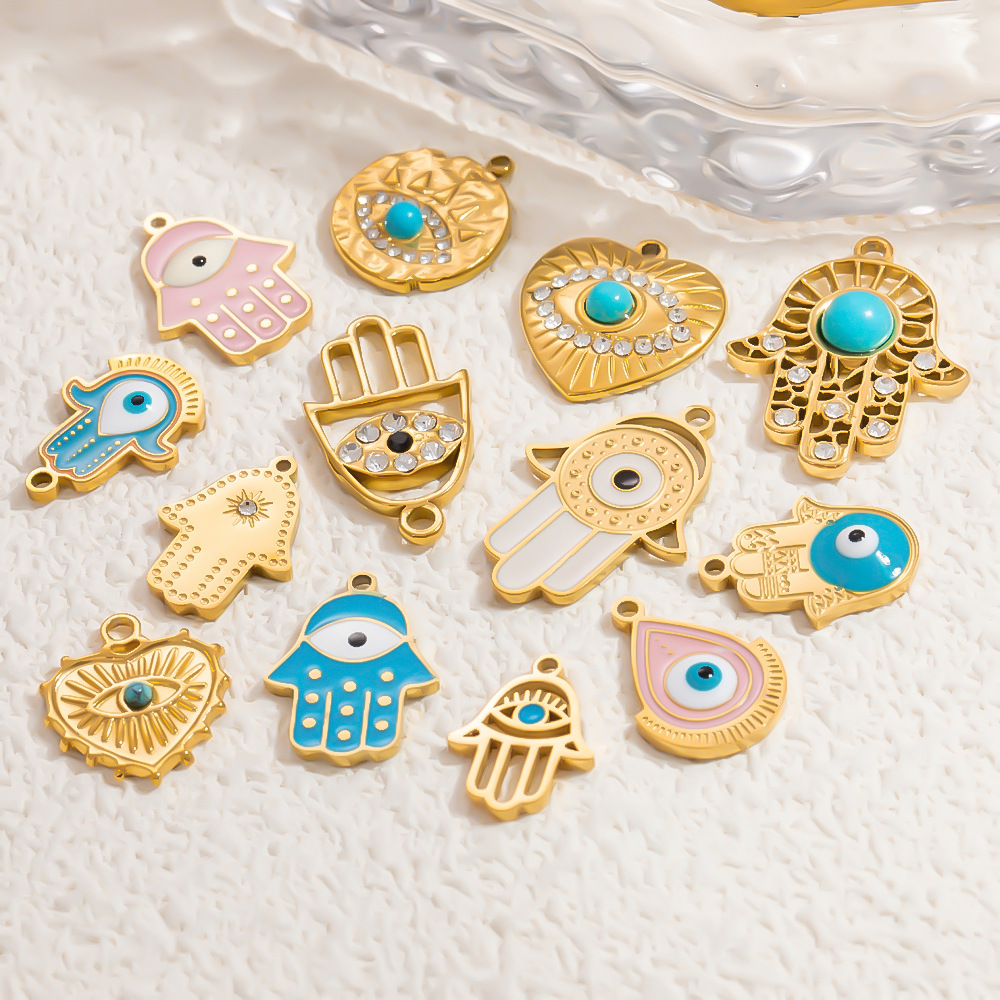 1 Piece Luxurious Series Delicate Eye Pattern Personalized Stainless Steel Gold Color Women's Pendants h5Picture4