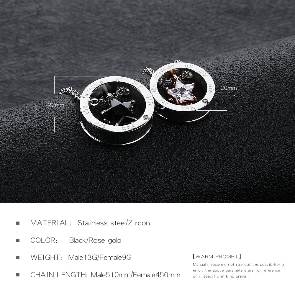 Collar con colgante de aro de estrella radiante de acero inoxidable para hombre (1 pieza) Imagen7