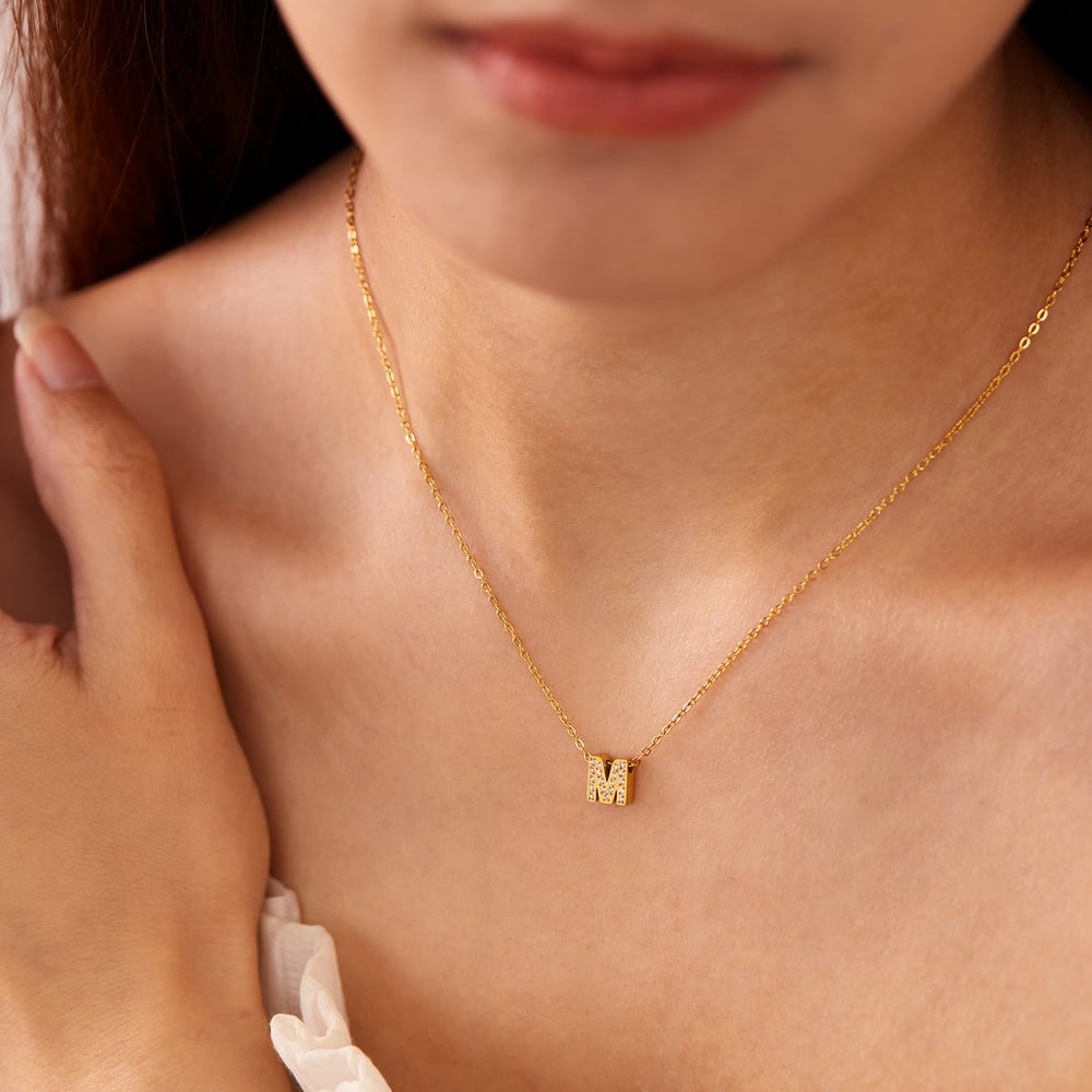 1 Piece Classic Series Daily All-match Letter Stainless Steel Gold Color Women's Pendant Necklaces h5Picture6