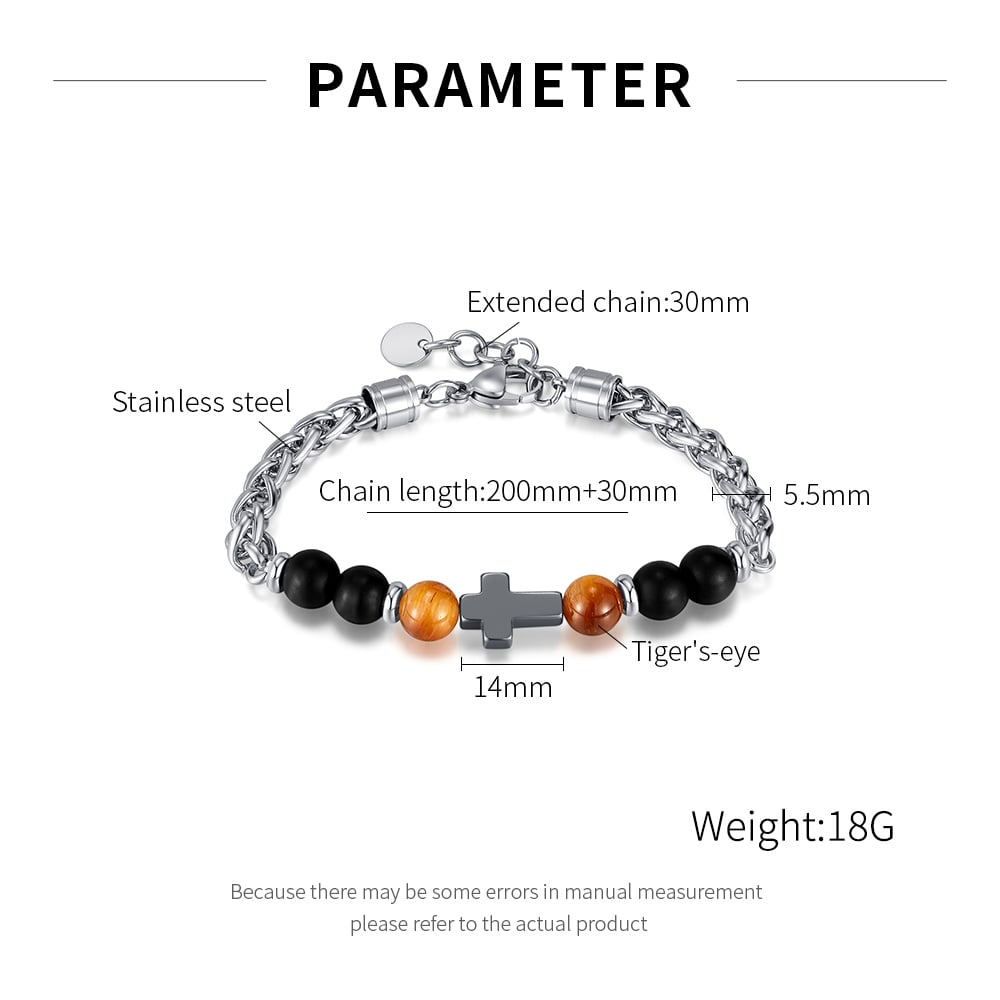 Şık Boncuklar Paslanmaz Çelik Erkek Zincir Bileklikler Resim5