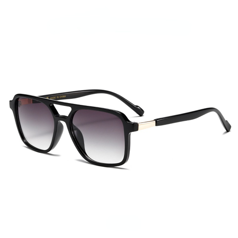 1 Pair Stylish Double  Bridge Leopard Print Metal  Patchwork UV  Protective Women's Sunglasses Picture5