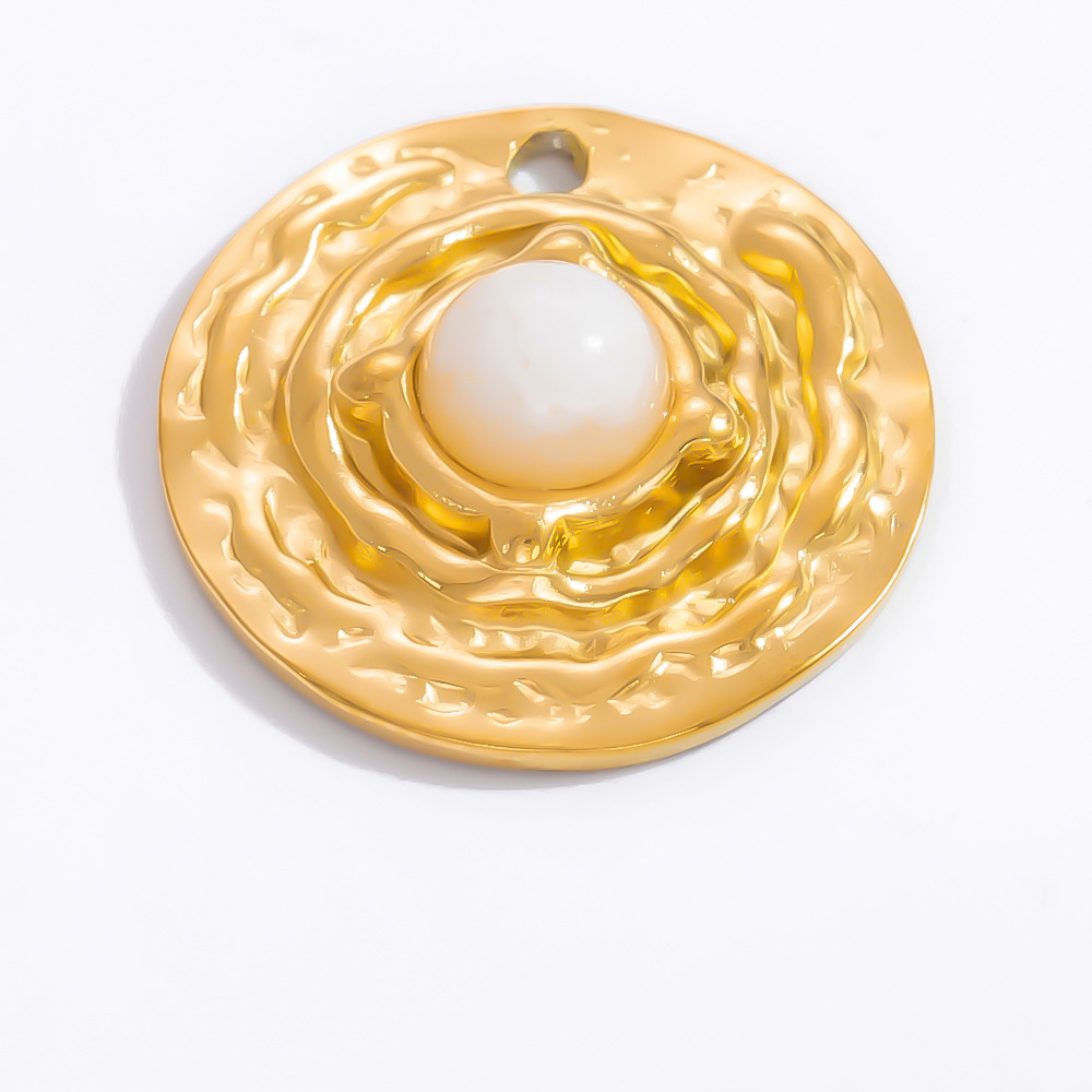 1 Piece Gorgeous Series Classic Sun Nature Stone Stainless Steel Gold Color Women's Pendants h5Picture9