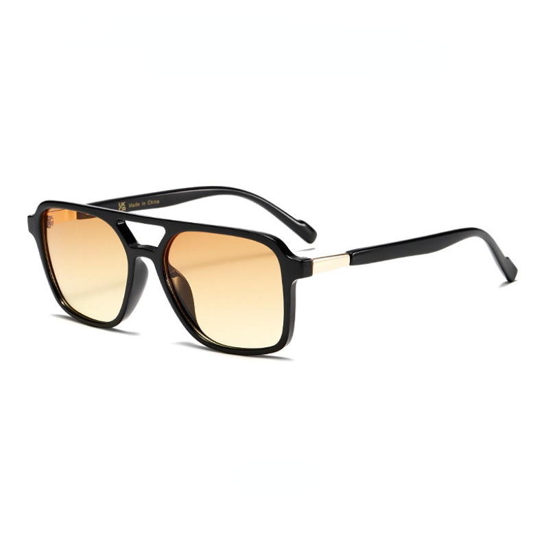 1 Pair Stylish Double  Bridge Leopard Print Metal  Patchwork UV  Protective Women's Sunglasses Picture4