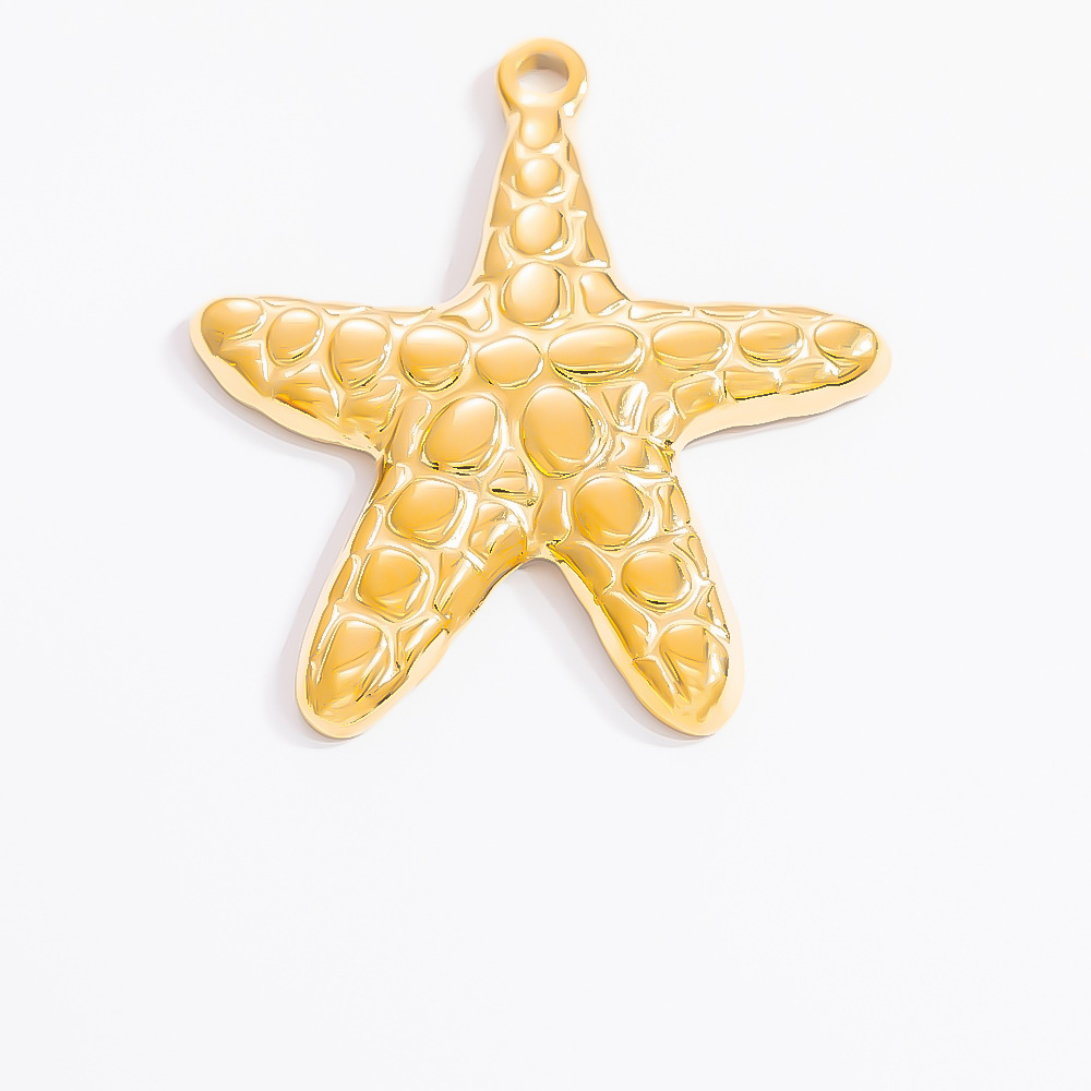 1 Piece Romantic Series Vacation Chic Starfish Shape Stainless Steel Gold Color Women's Pendants h5Picture11