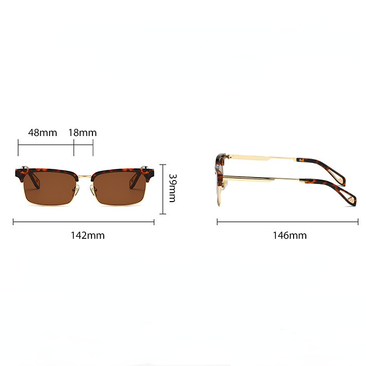 1 Pair of Stylish Semi  Rimmed Metal  Patchwork Protective Women's Sunglasses Picture8