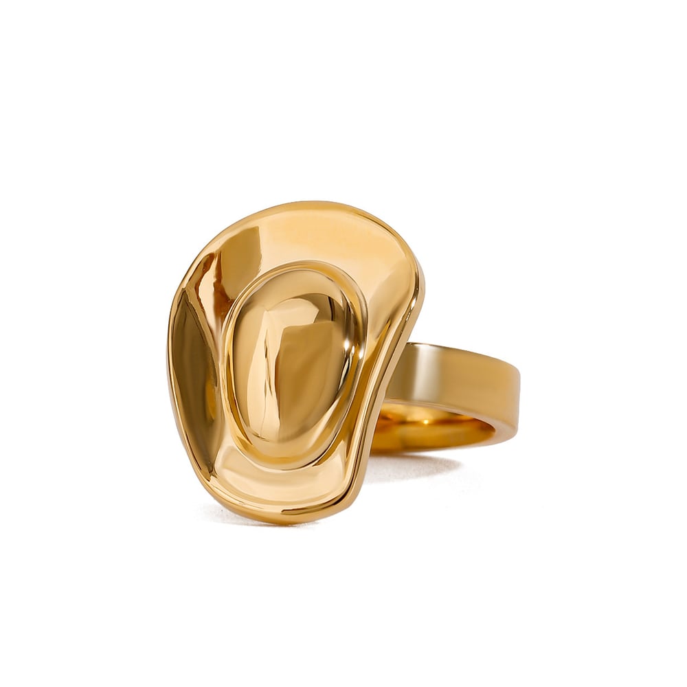1 pair simple series elegant line stainless steel  gold plated women single rings h5Picture7