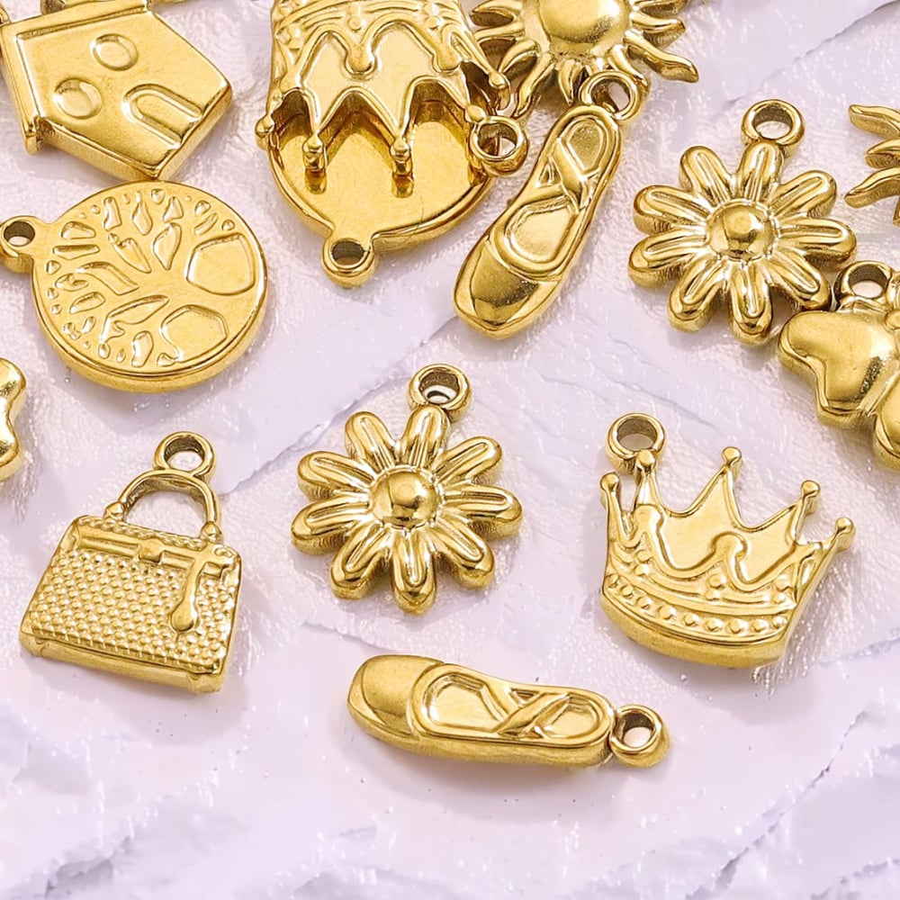 1 pair simple series retro cartoon  gold plated women pendants h5Picture4
