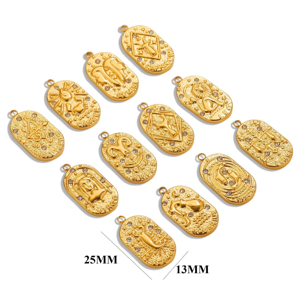 1 pair simple series retro geometric stainless steel  gold plated rhinestone women pendants h5Picture2