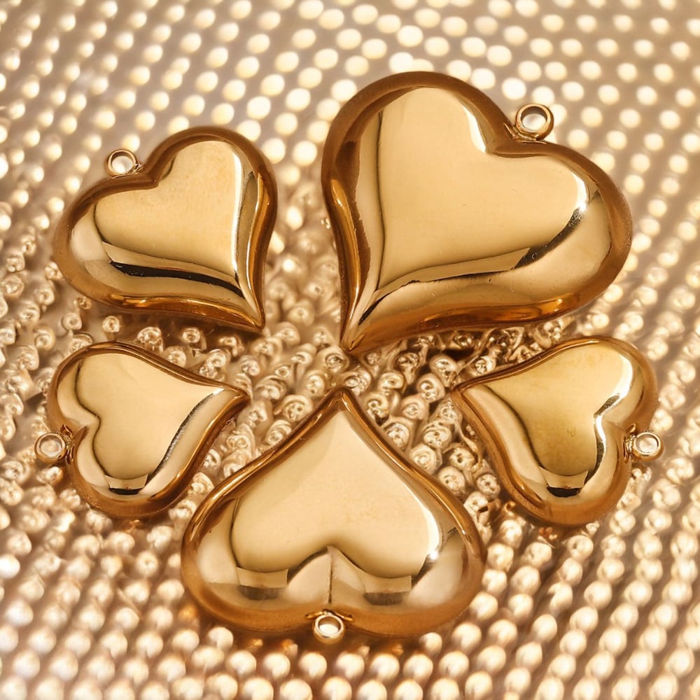1 Piece Romantic Series Sweet Heart Stainless Steel Gold Color Women's Pendants h5Picture5