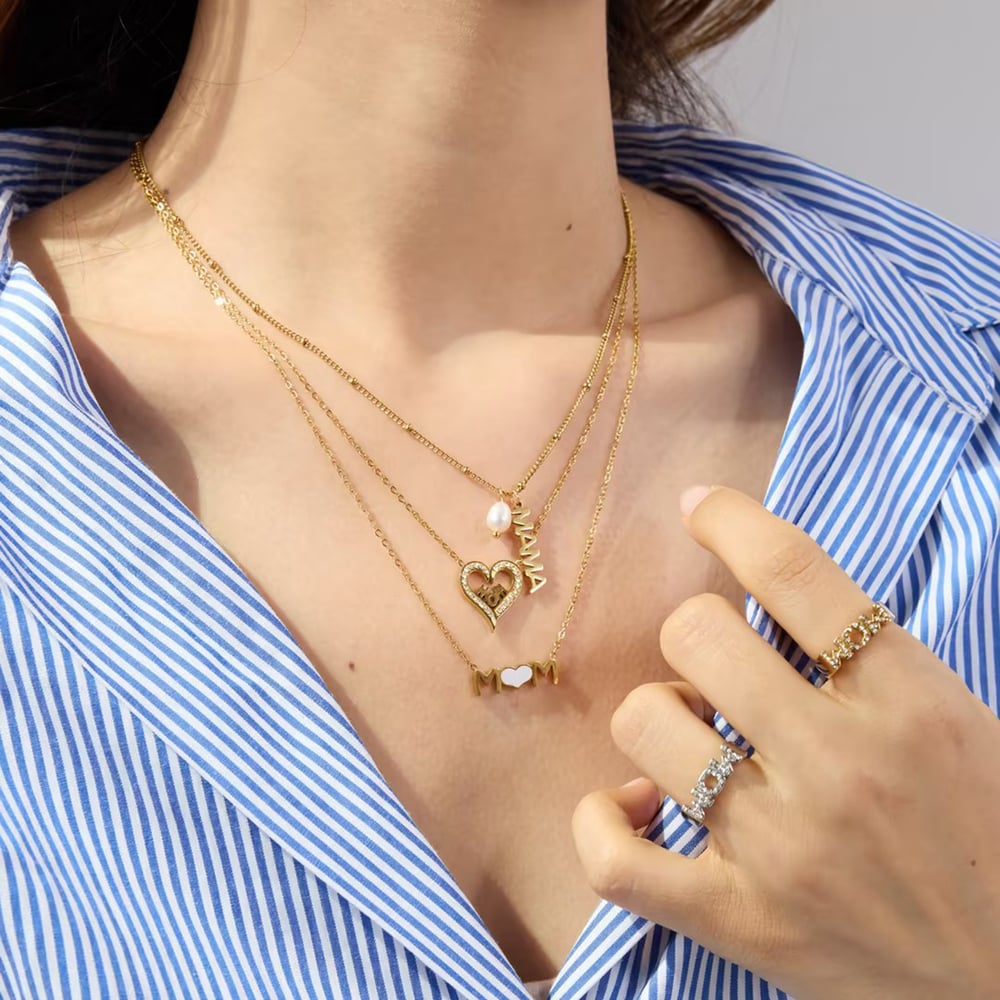 1 Piece Romantic Series Mother's Day Mom Letter Stainless Steel Women's Pendant Necklaces h5Picture7
