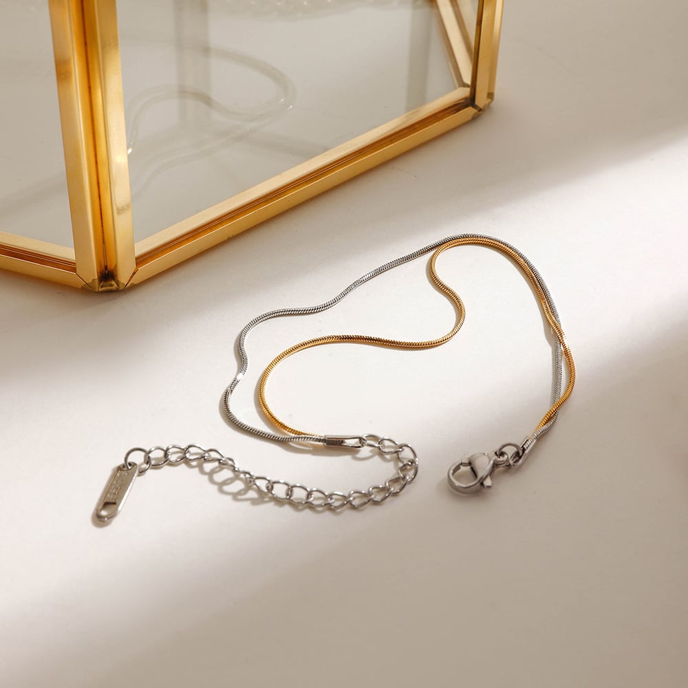 1 Piece Simple Series Delicate Line Stainless Steel Gold & Silver Color Chain Bracelets h5Picture4