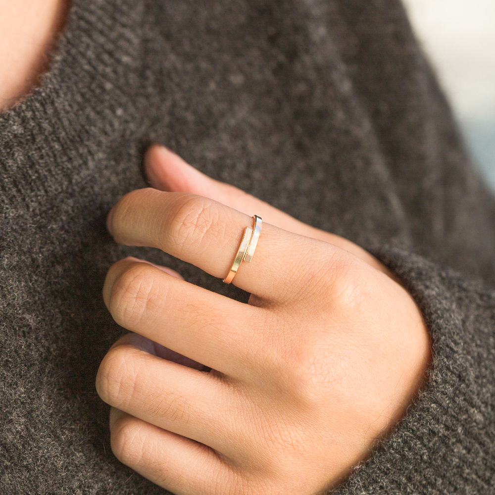 Simple Series Everyday Gold - colored Stainless Steel Couple Rings h5Picture6