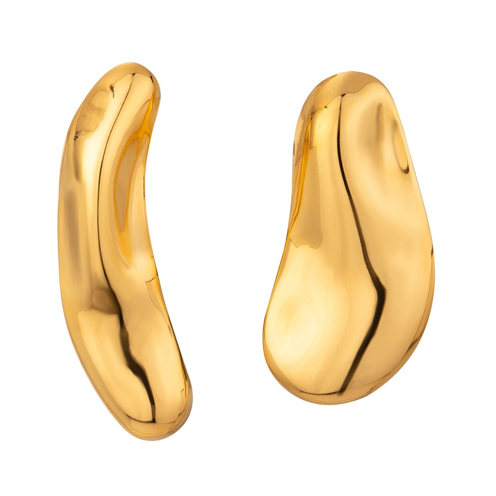 1 pair simple series simple solid color stainless steel  gold plated women stud earrings h5Picture6