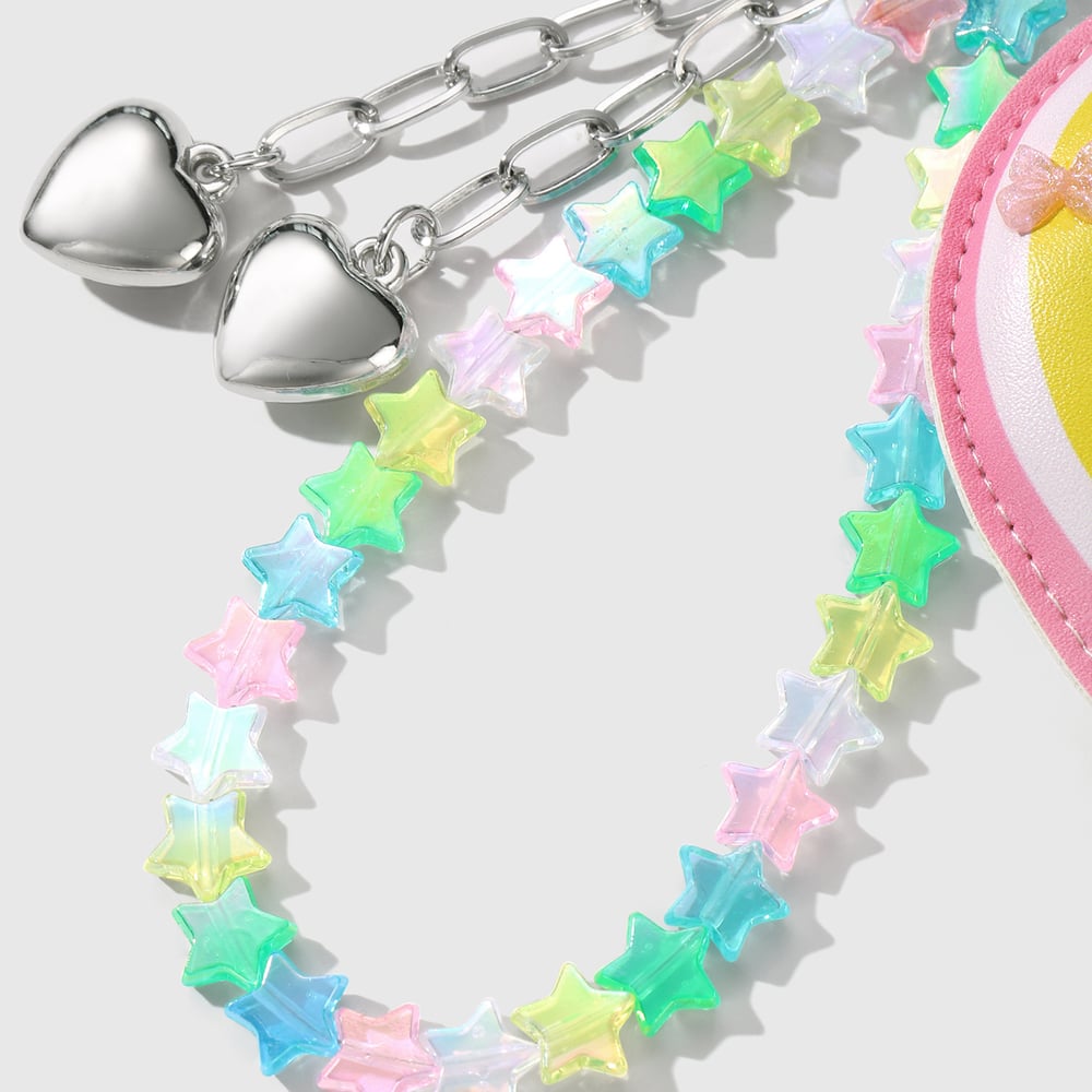 Leather Rainbow & Beaded Chain Women's Bag Charms Picture11