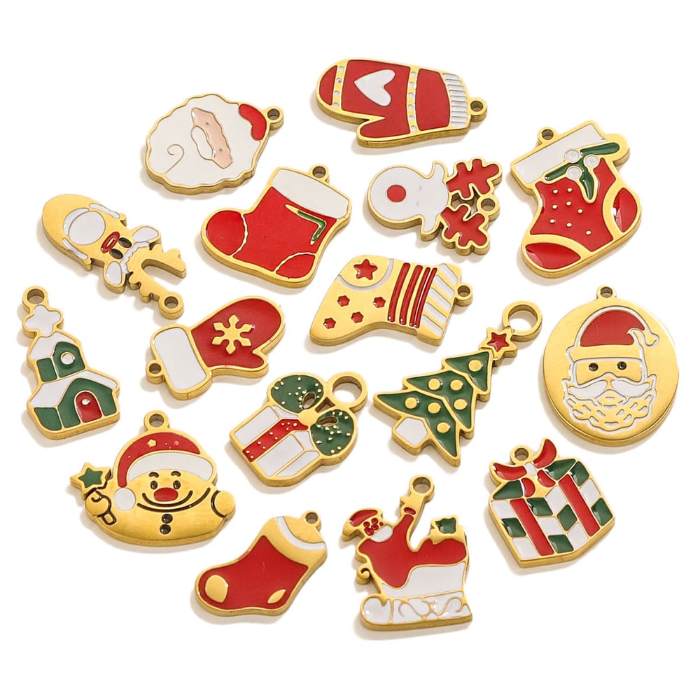 1 pair simple series cute cartoon stainless steel  gold plated unisex pendants h5Picture5