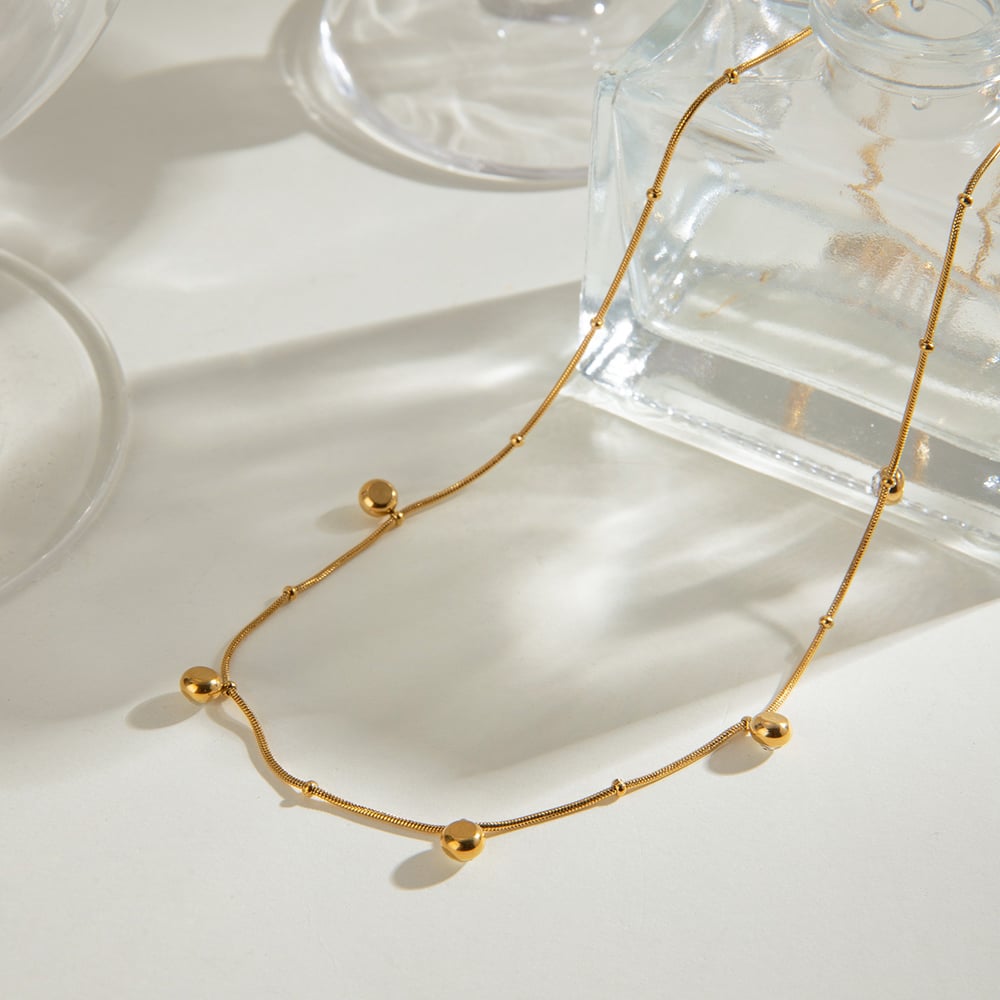 1 piece simple series casual geometric stainless steel  gold plated zircon women pendant necklaces Picture3