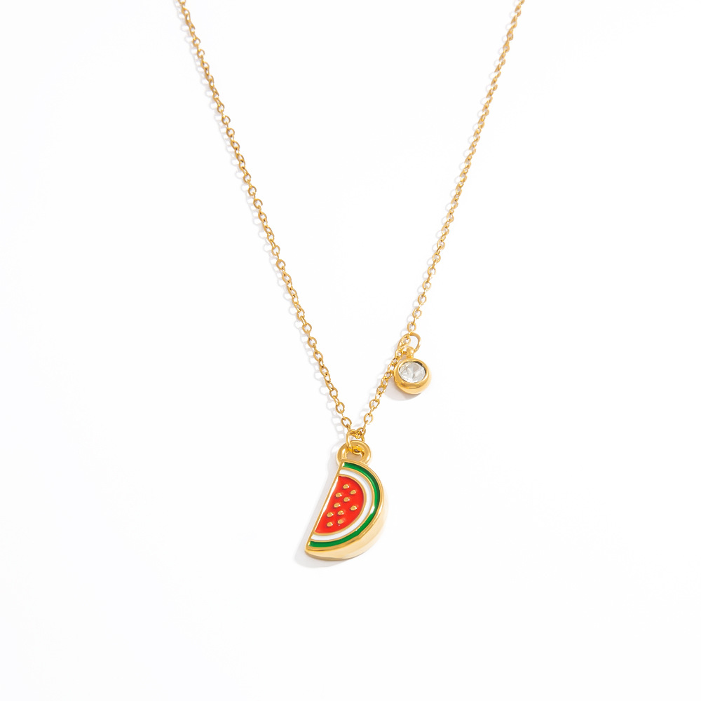 1 pieza de collar con colgante de acero inoxidable dorado con diseño de planta romántica para mujer h5Imagen9