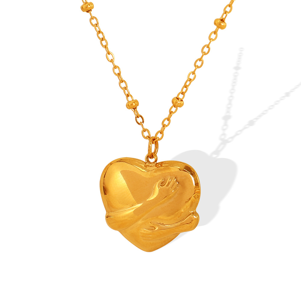 1 piece simple series retro heart titanium steel  gold plated women pendant necklaces h5Picture6