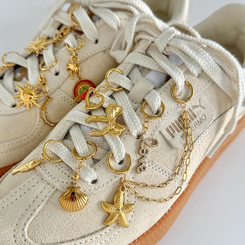 1 paio di pendenti da donna in acciaio inossidabile con zircone placcato oro , serie romantica, classici e geometrici Immagine3