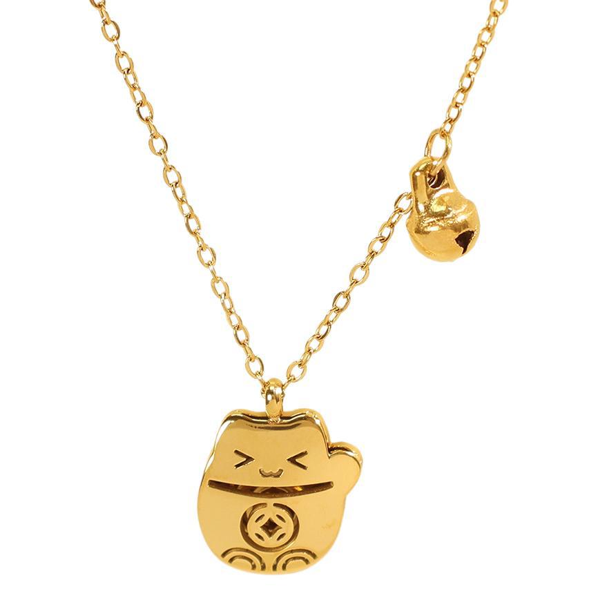 1 piece romantic series cute cat stainless steel  gold color plated women's pendant necklaces h5Picture6