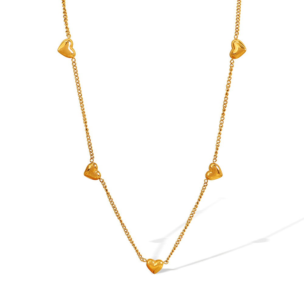 1 piece romantic series classic heart titanium steel  gold color plated women's pendant necklaces h5Picture6